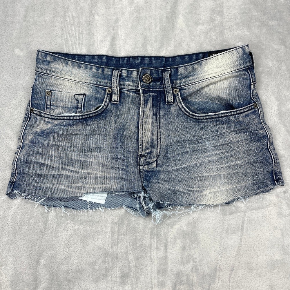 Buffalo David Bitton Cut Off‎ Shorts Womens 30 Blue Denim Driven-X Stretch Faded